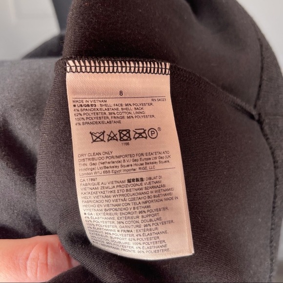 Banana Republic Fringed Cocktail Dress Black Removeable Straps Women's Size 8 - Picture 10 of 10